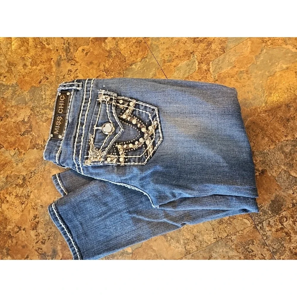 Miss Chic Jeans New Fashion Jean Embellished Pockets Size 3/29WX23